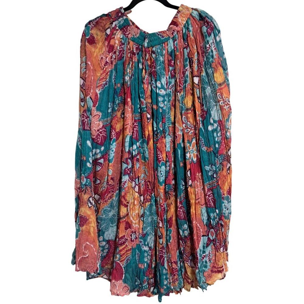 Bohemian Boho Hippie Broomstick Peasant Maxi Multi-Color Floral Print Skirt Elas